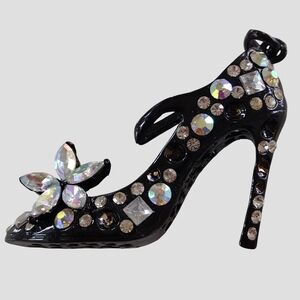 Black Embellished Women's Shoe Charm